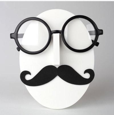 Big Nose & Mustache Sculpture Eyeglass Holder Handmade Sunglasses Stand Decor