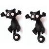 Through Your Ear Hanging Cat Earrings