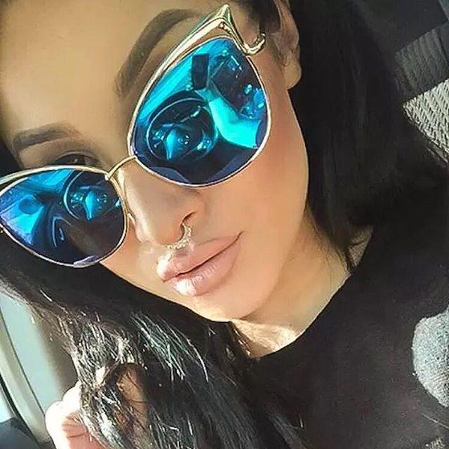 Cat eye mirror sales sunglasses