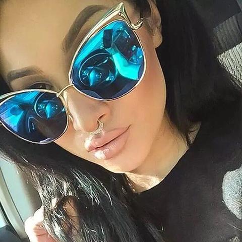 Cat Eye Mirrored Sunglasses