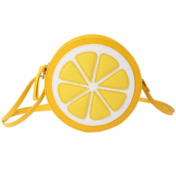 Lemon Pattern Zipper Crossbody Bags