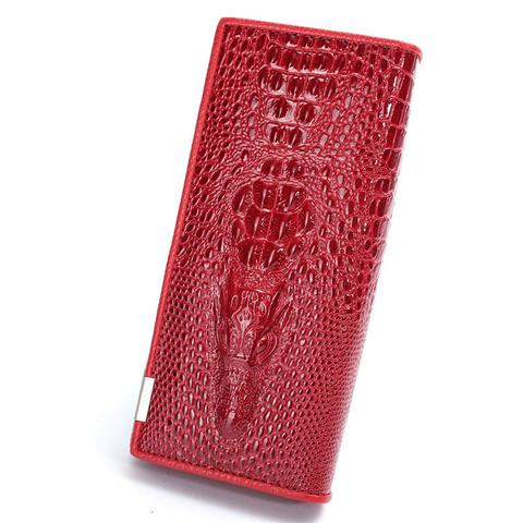 Crocodile Surfaces Leather Wallet
