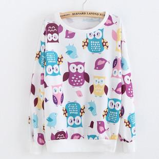 Owl print sweatshirt deals