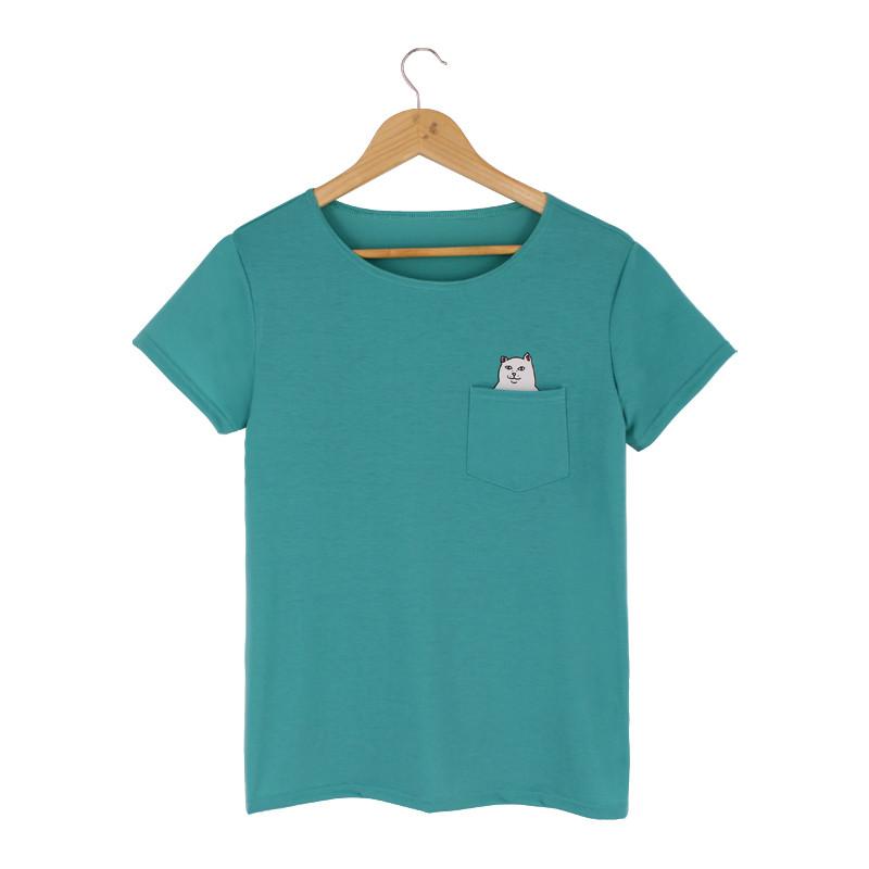 cat in the pocket t shirt
