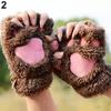 Furry Fingerless Paws Gloves