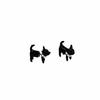 Through Your Ear Pearl Cat Earrings