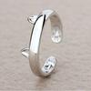 Silver Cat Ears Ring