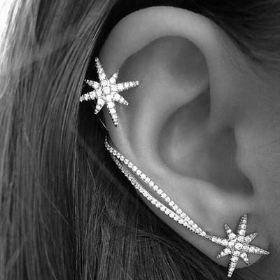 North Star Clip On Earrings
