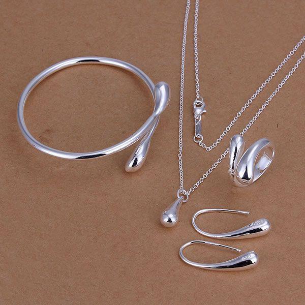 Silver Drop Jewelry Set