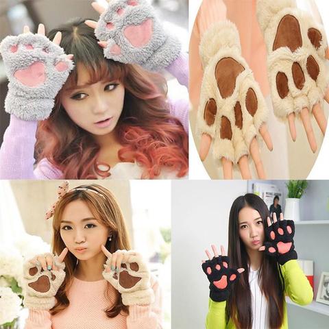Paws Fingerless Winter Gloves