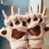 Furry Fingerless Paws Gloves