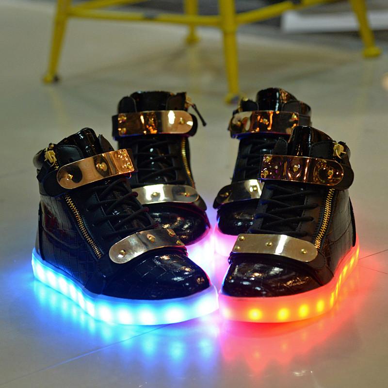 gold led shoes