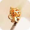 Sleepy Golden Diamond Cat Headphone Jack
