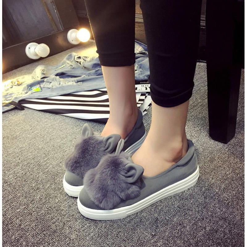 Furry Ears Flat Shoes Street Stylers