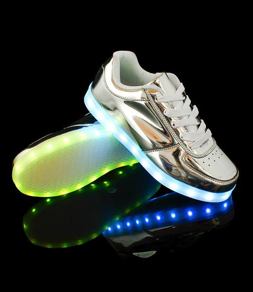Silver LED Luminous Shoes