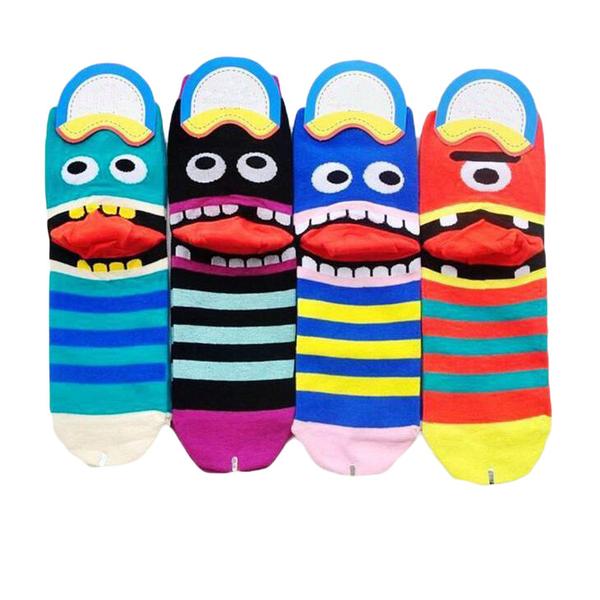 Striped Hungry Monster Socks